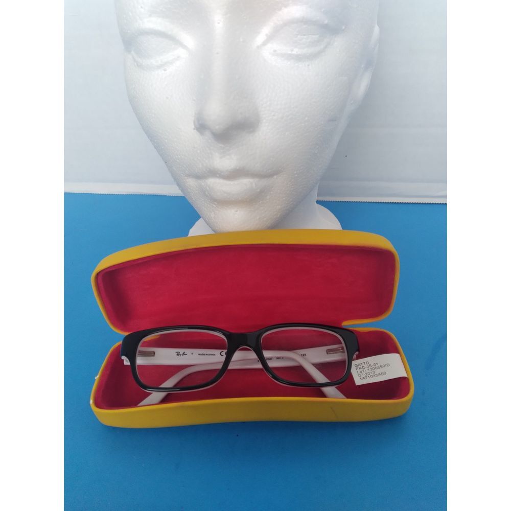 Ray-Ban Classic Rectangle Prescription Eyeglasses Black Frame with Yellow‎ Case